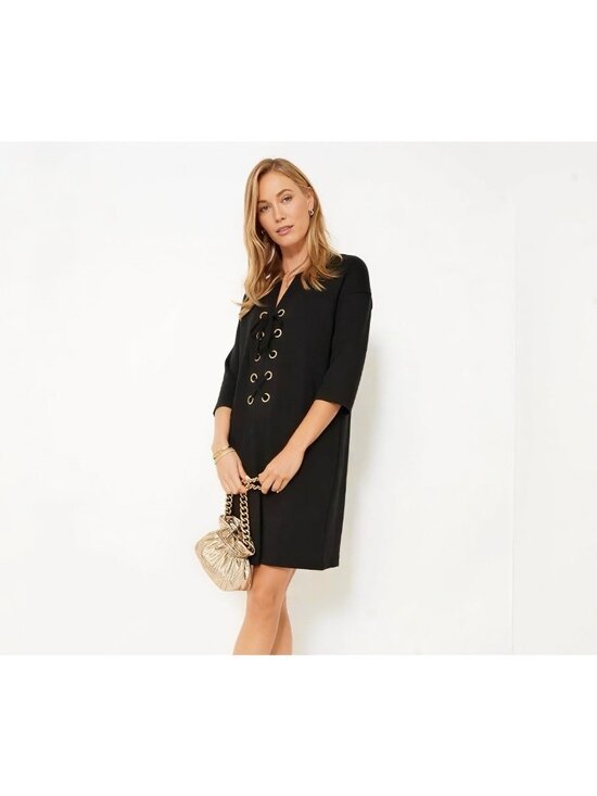 Tuckernuck Dresses & Skirts - Tuckernuck Black Ellington Lace-up Dress size S Small Stretch Shift Nautical NWT